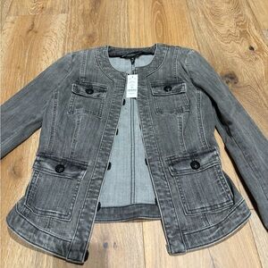 White House Black Market Gray Jean Jacket